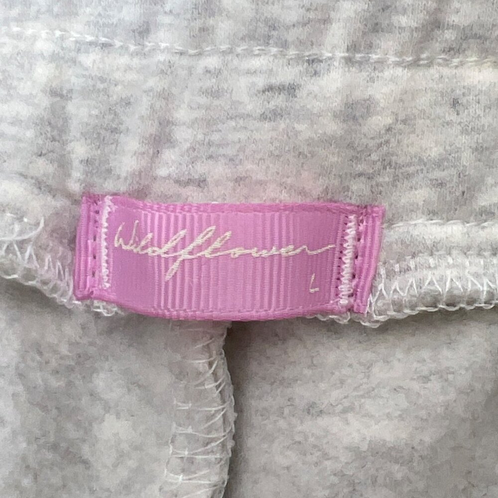 WILDFLOWER BRAND Lace-up Hoodie & Jogger Lounge Set Gray Sz M/L NWOT - Picture 8 of 9